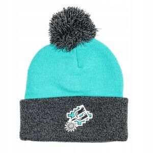 NEW Mitchell & Ness Spurs Two-Tone Pom Beanie DX20002 Teal/Gray Unisex OS